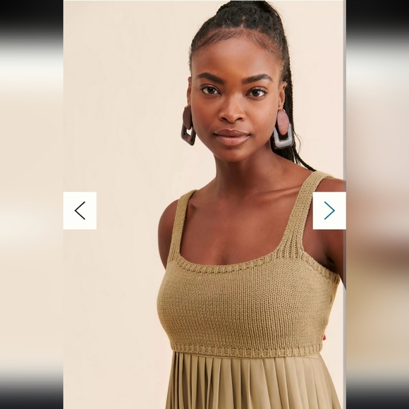 Anthropologie Mare Mare Pleated Maxi Twofer Dress Medium - Picture 10 of 11